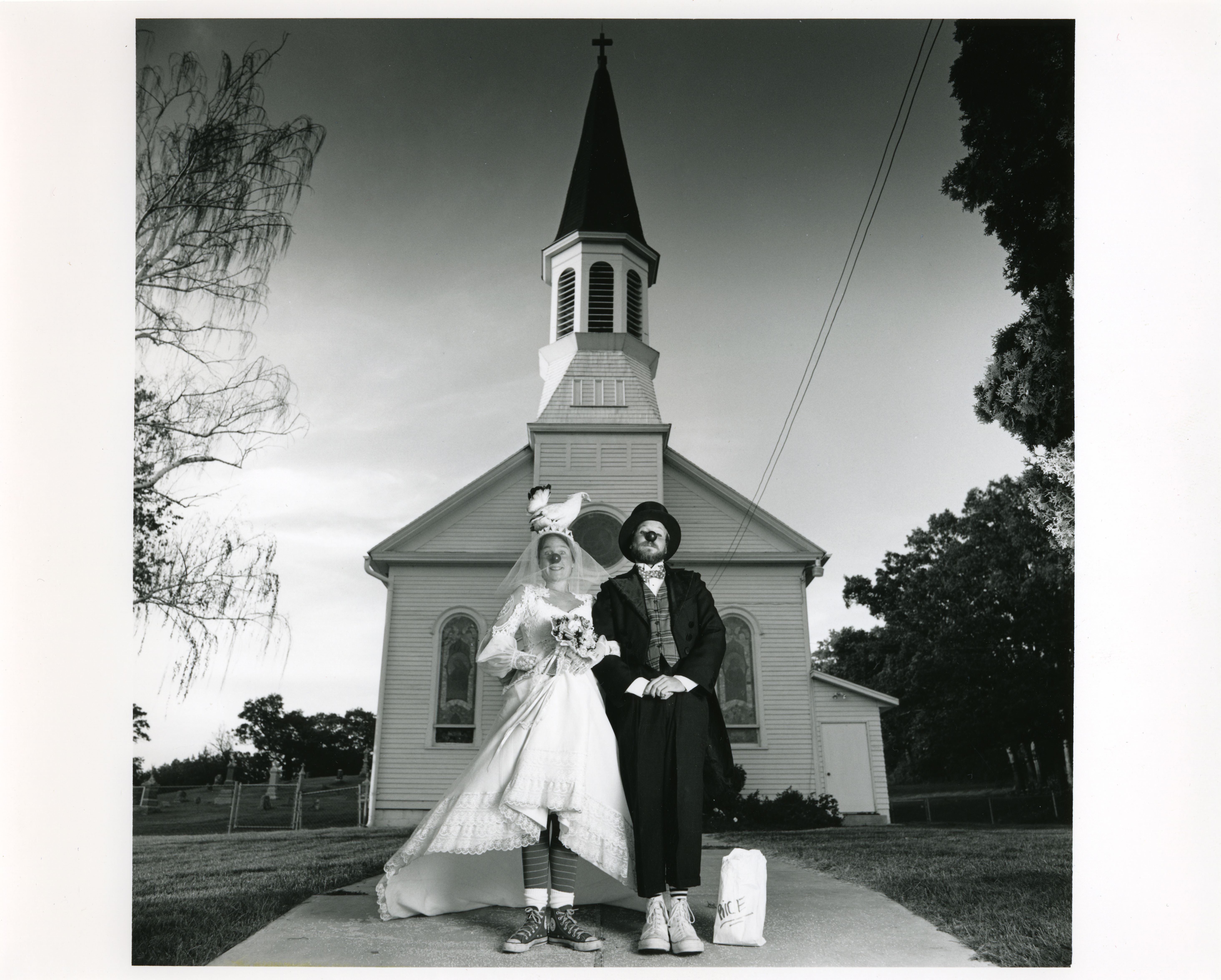 Clown Wedding Photo B & W medium